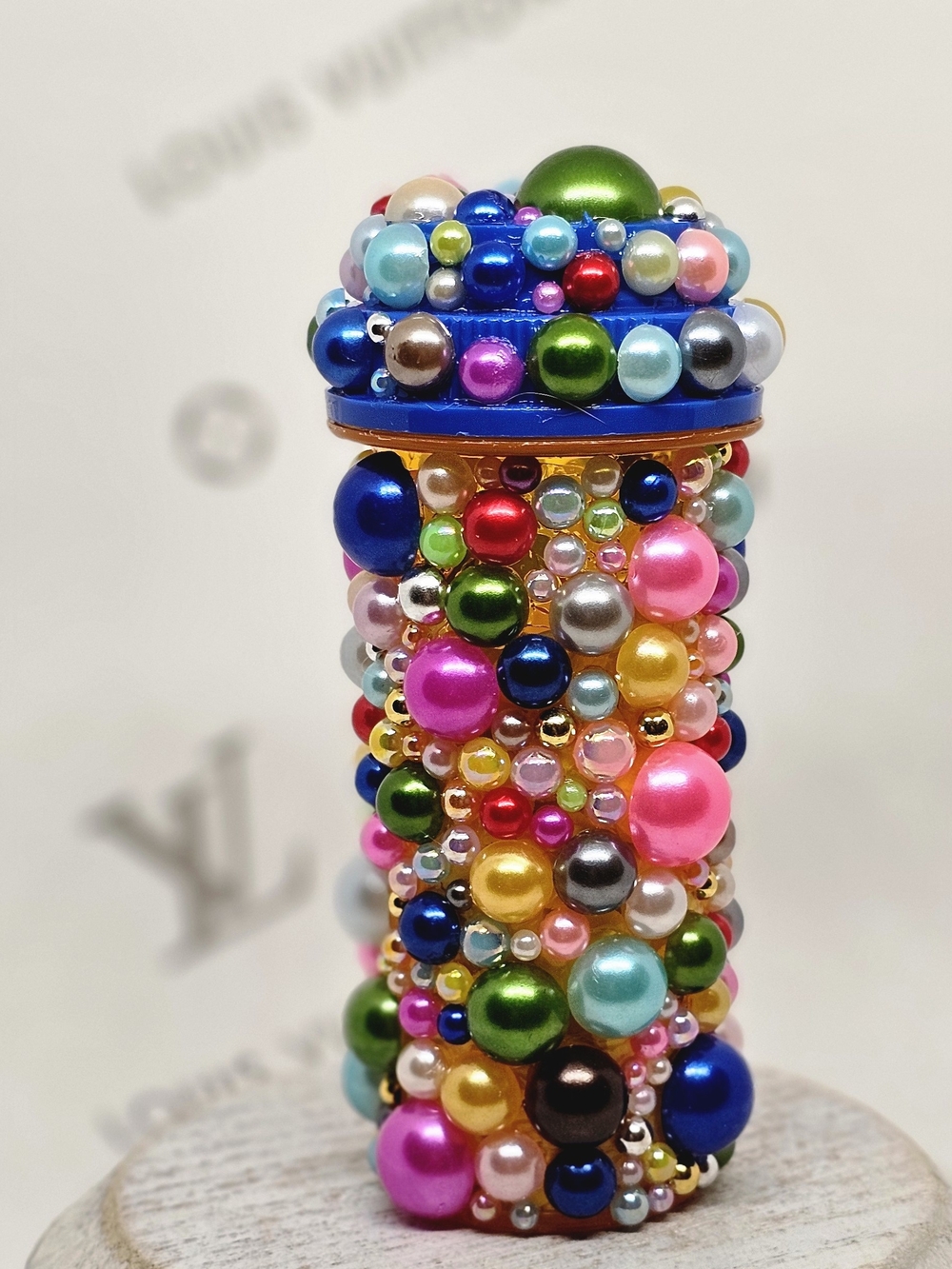 Beaded Multicolor Pill Bottle